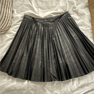 Club Monaco size 2 leather pleaded skirt